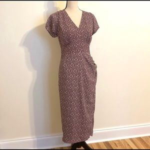 Abercrombie Midi Short Sleeve Dress with slit!